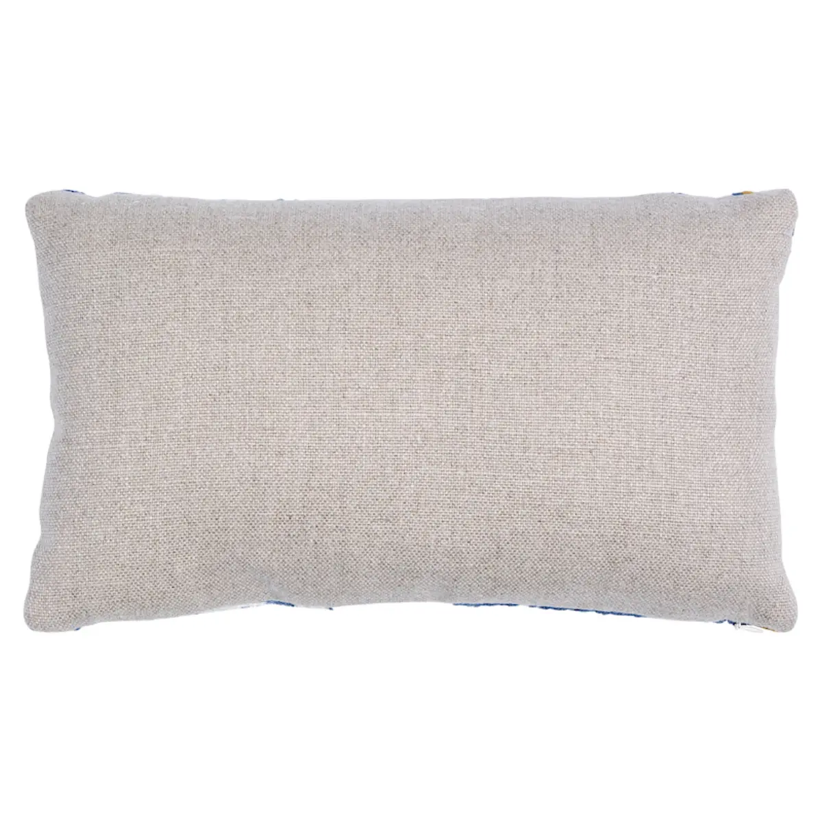 Marguerite Embroidery Pillow B_ BLUE & OCHRE