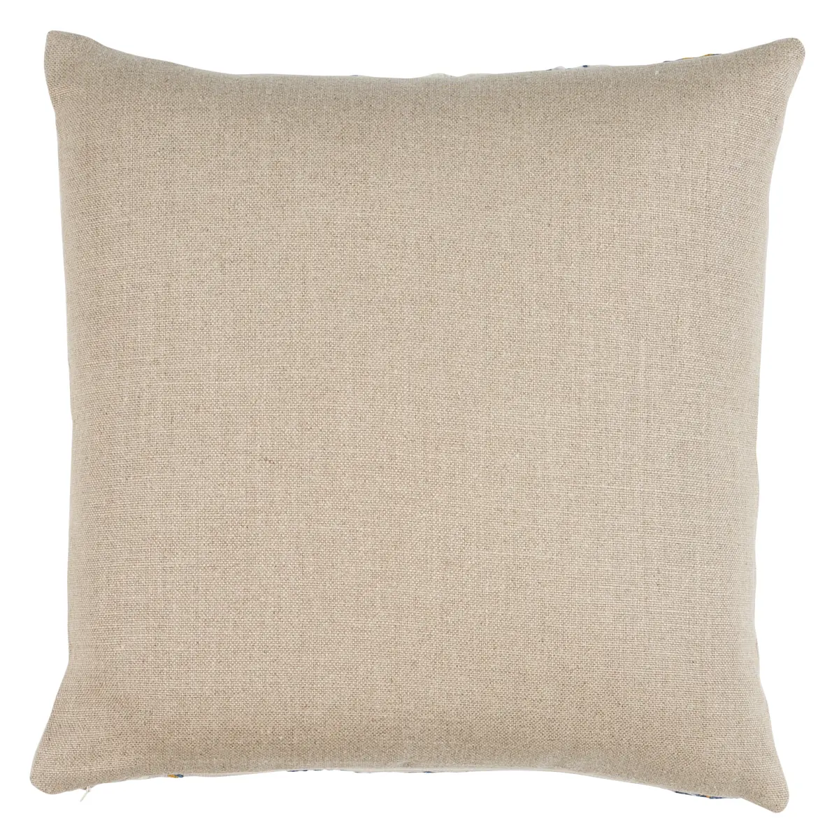 Marguerite Embroidery Pillow_ BLUE & OCHRE