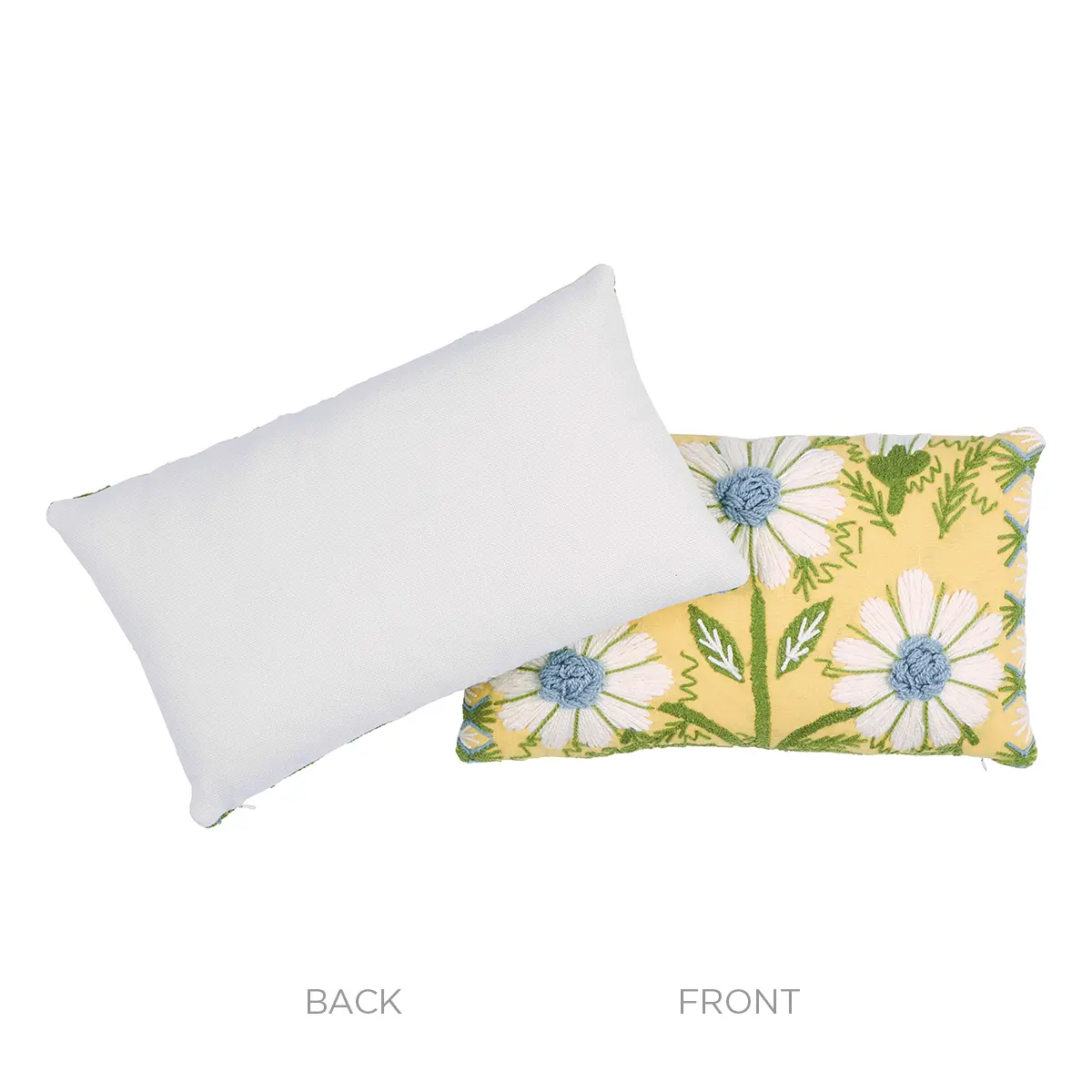 Marguerite Embroidery Pillow A_ BUTTERCUP