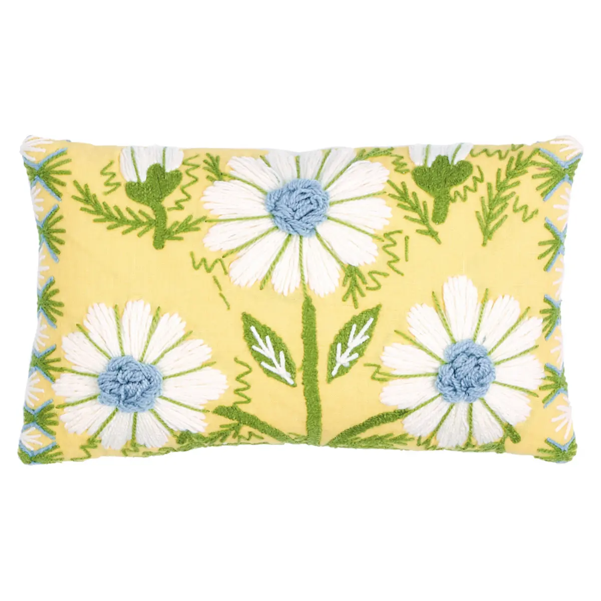 Marguerite Embroidery Pillow A_ BUTTERCUP