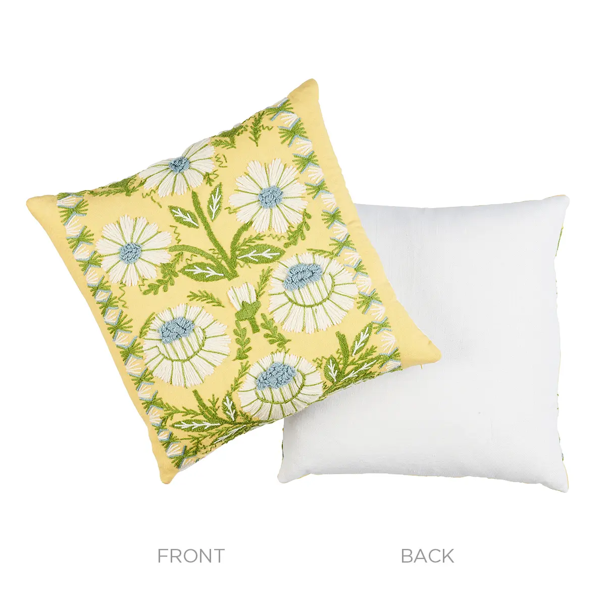 Marguerite Embroidery Pillow_ BUTTERCUP