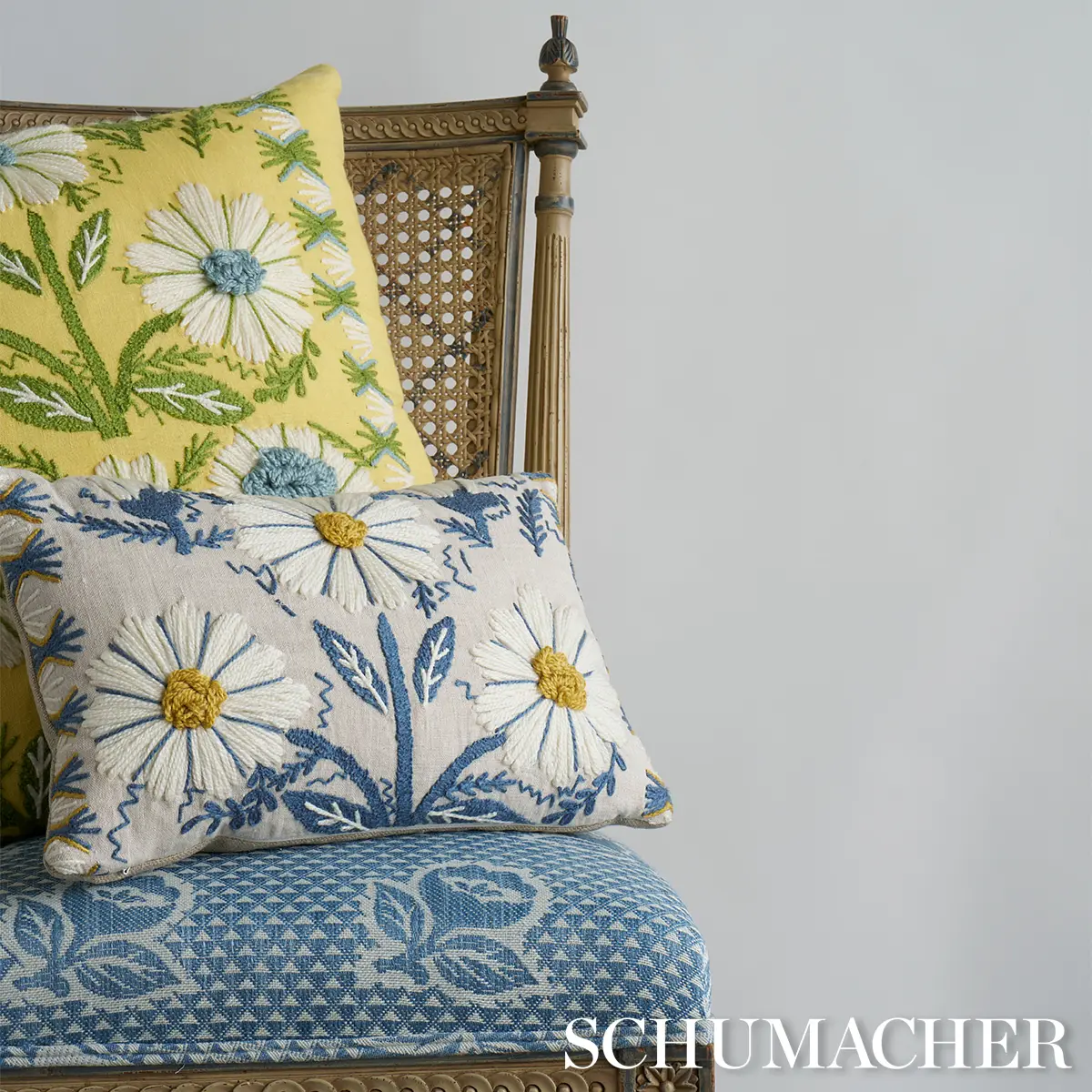 Marguerite Embroidery Pillow_ BUTTERCUP