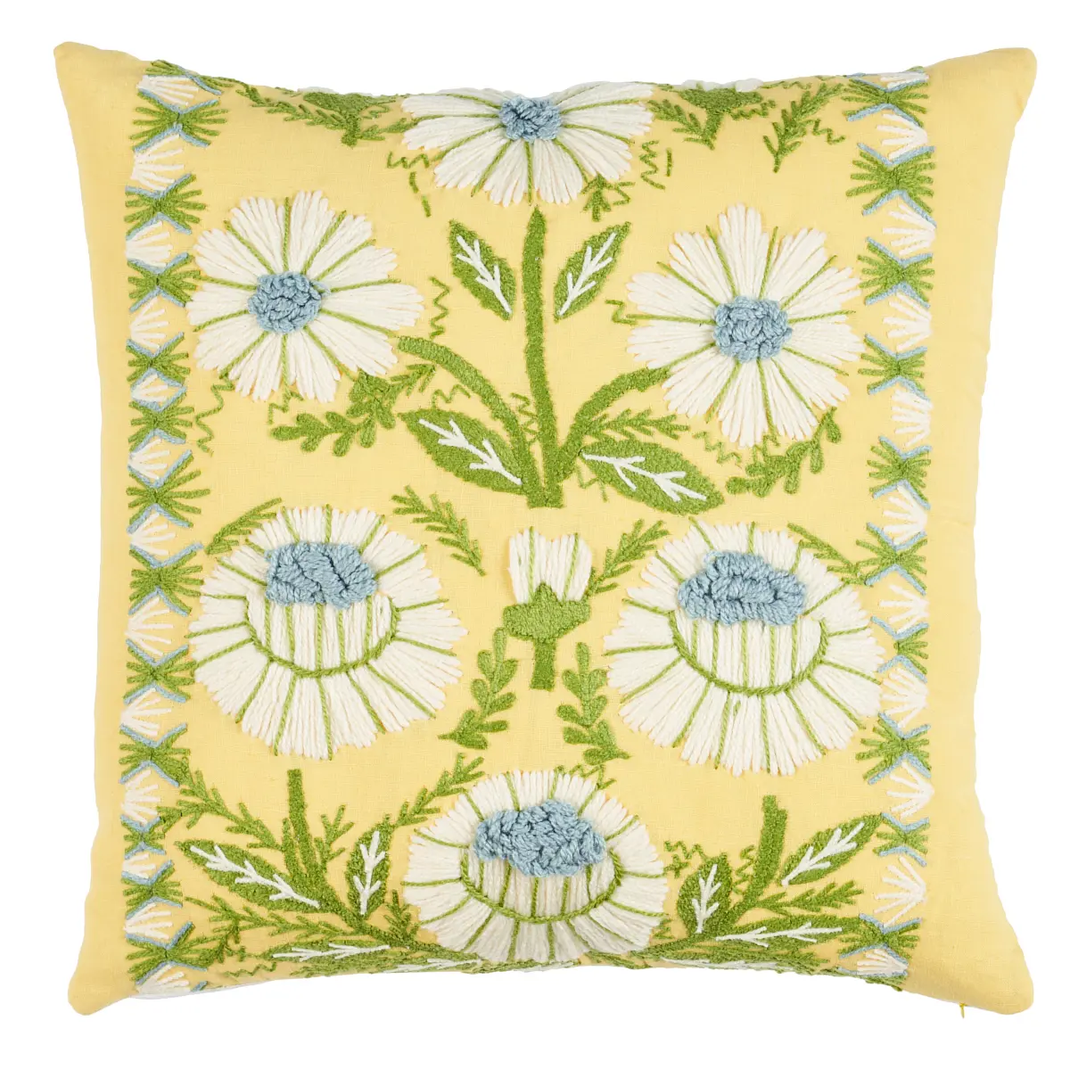 Marguerite Embroidery Pillow_ BUTTERCUP