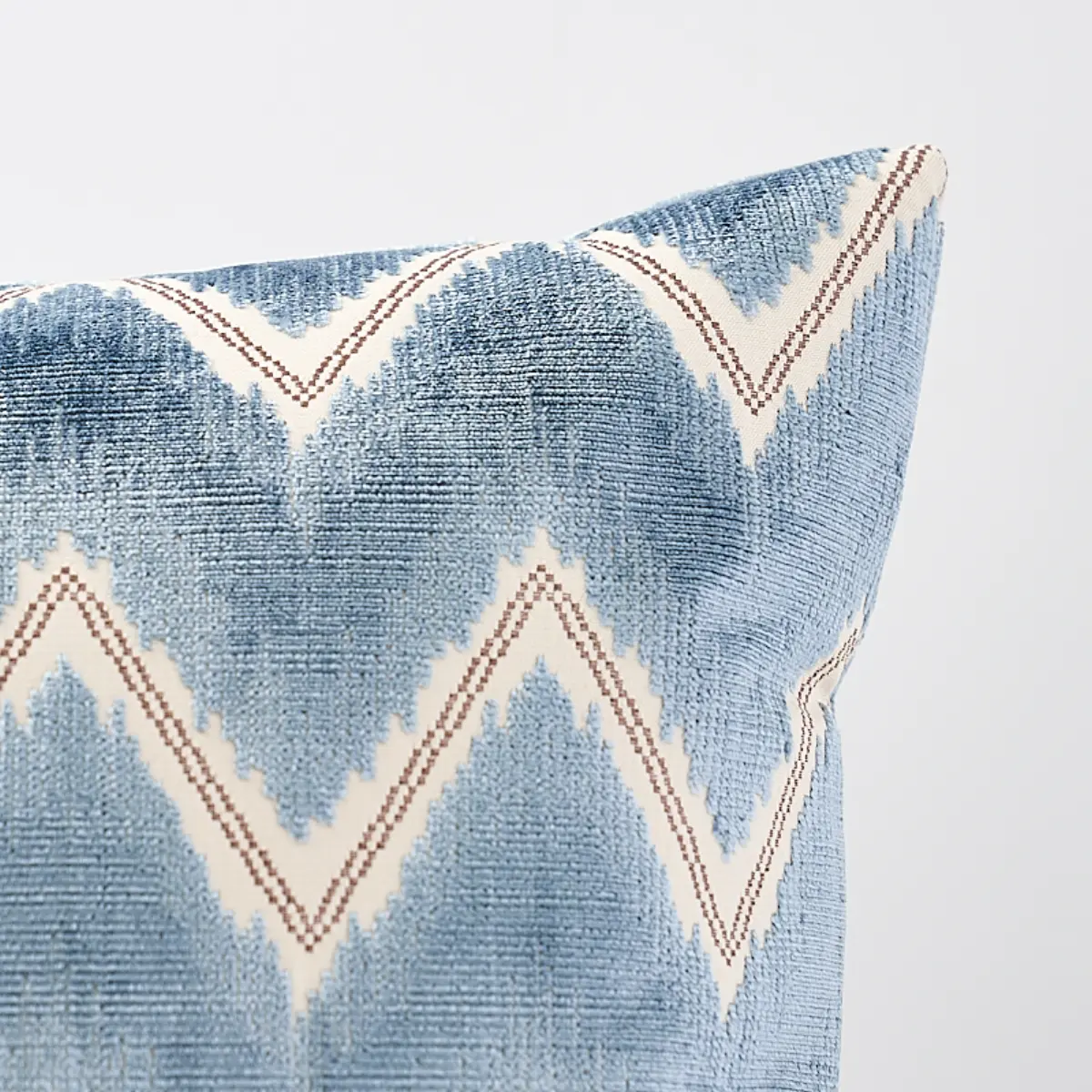 Chevron Velvet Pillow_ MINERAL