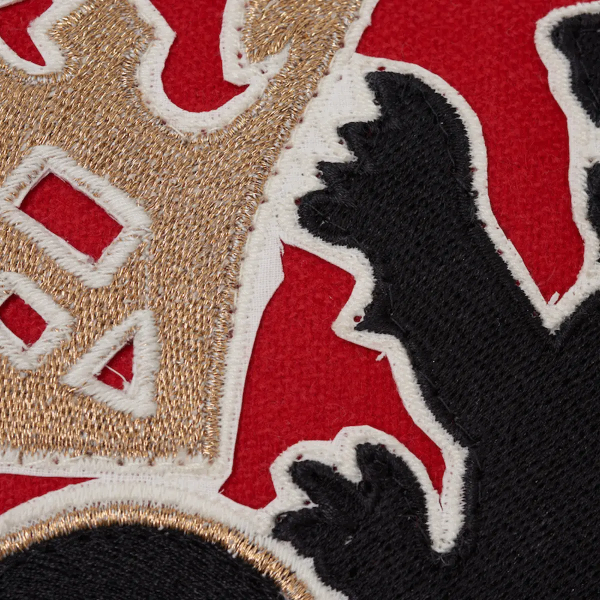 Lionheart Applique Pillow_ BLACK & GOLD