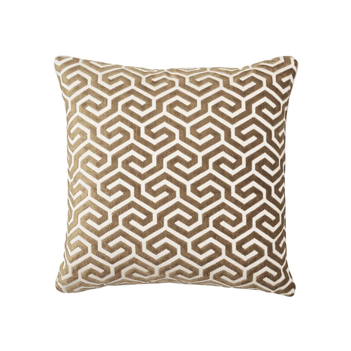 Ming Fret Velvet Pillow_ BRONZE