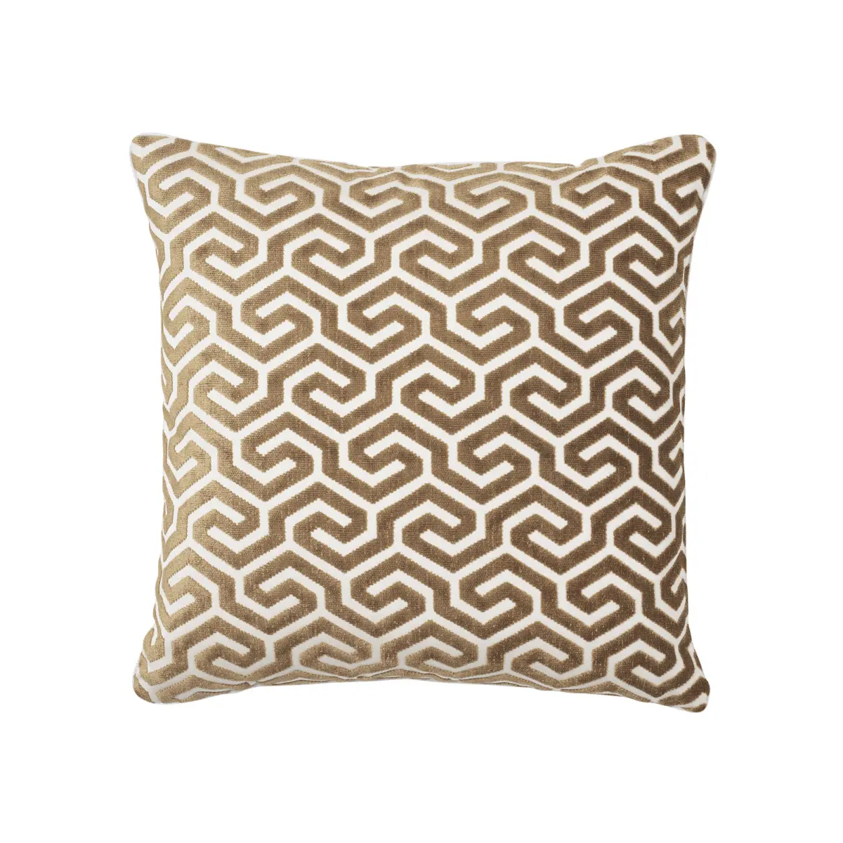 Ming Fret Velvet Pillow_ BRONZE