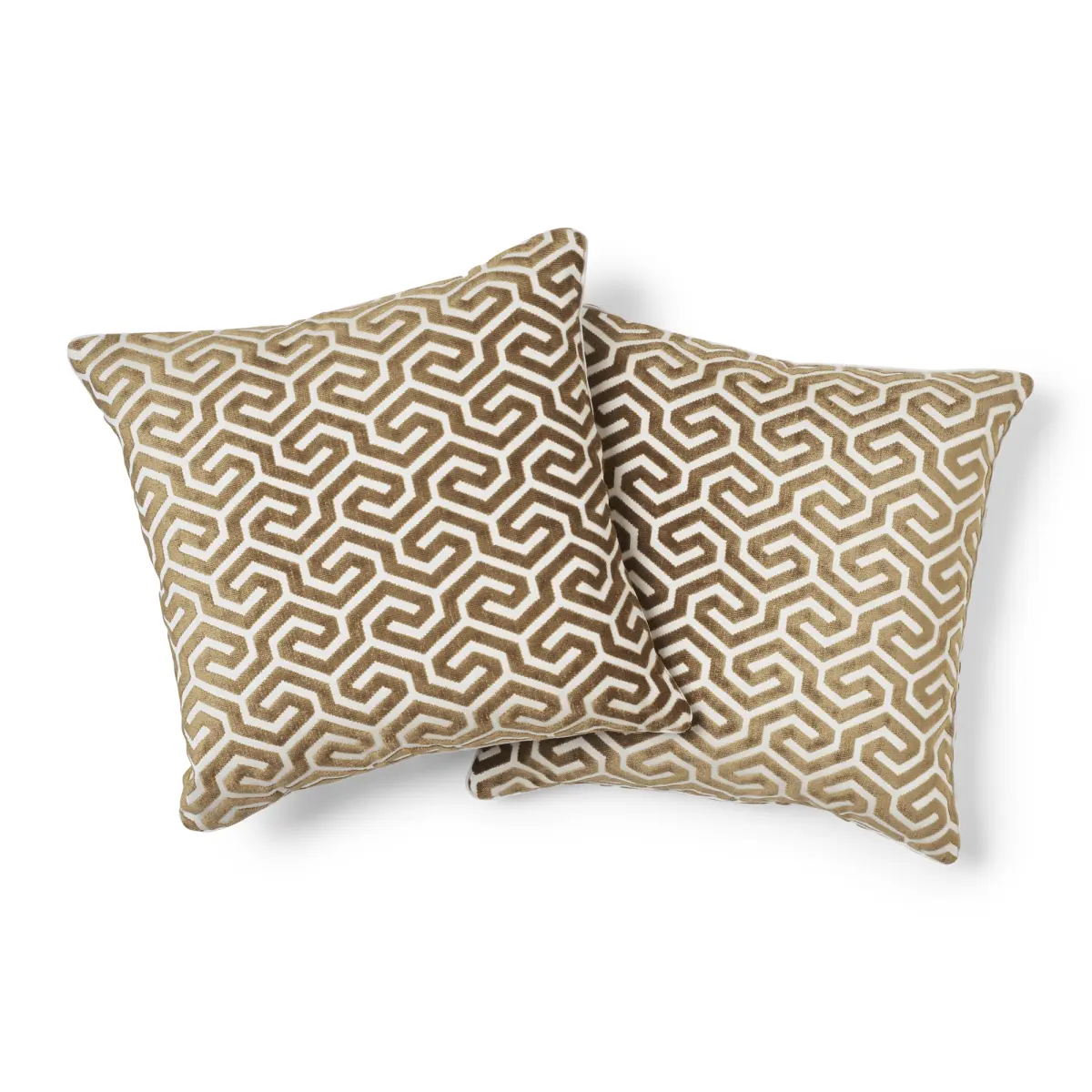 Ming Fret Velvet Pillow_ BRONZE
