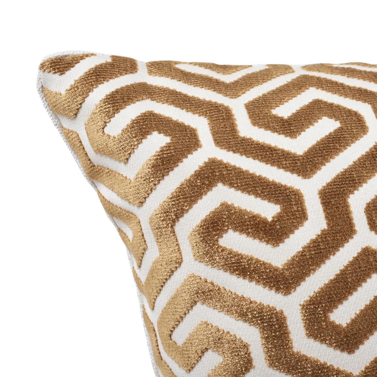 Ming Fret Velvet Pillow_ BRONZE