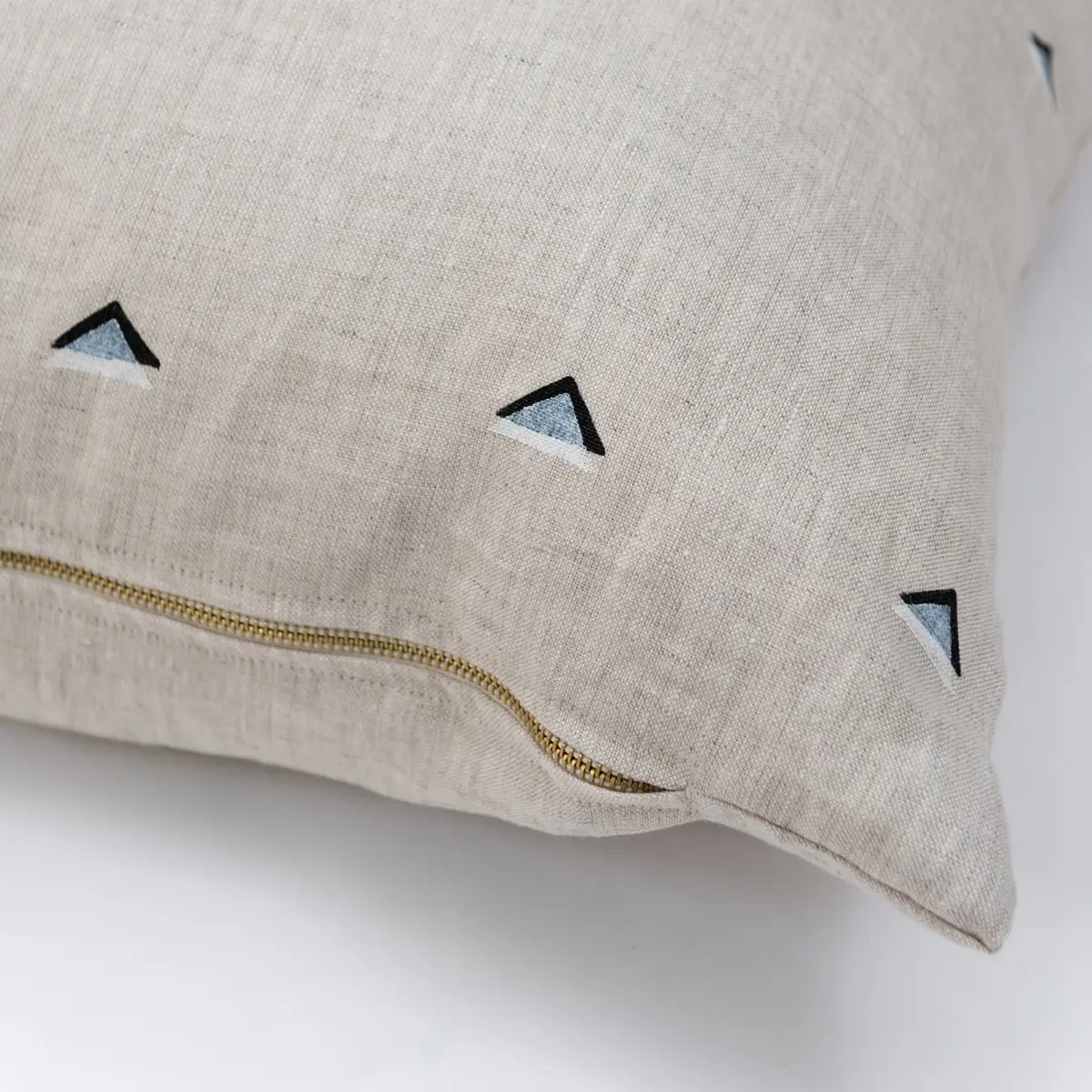 Overlapping Triangles Pillow_ BLACK & WHITE