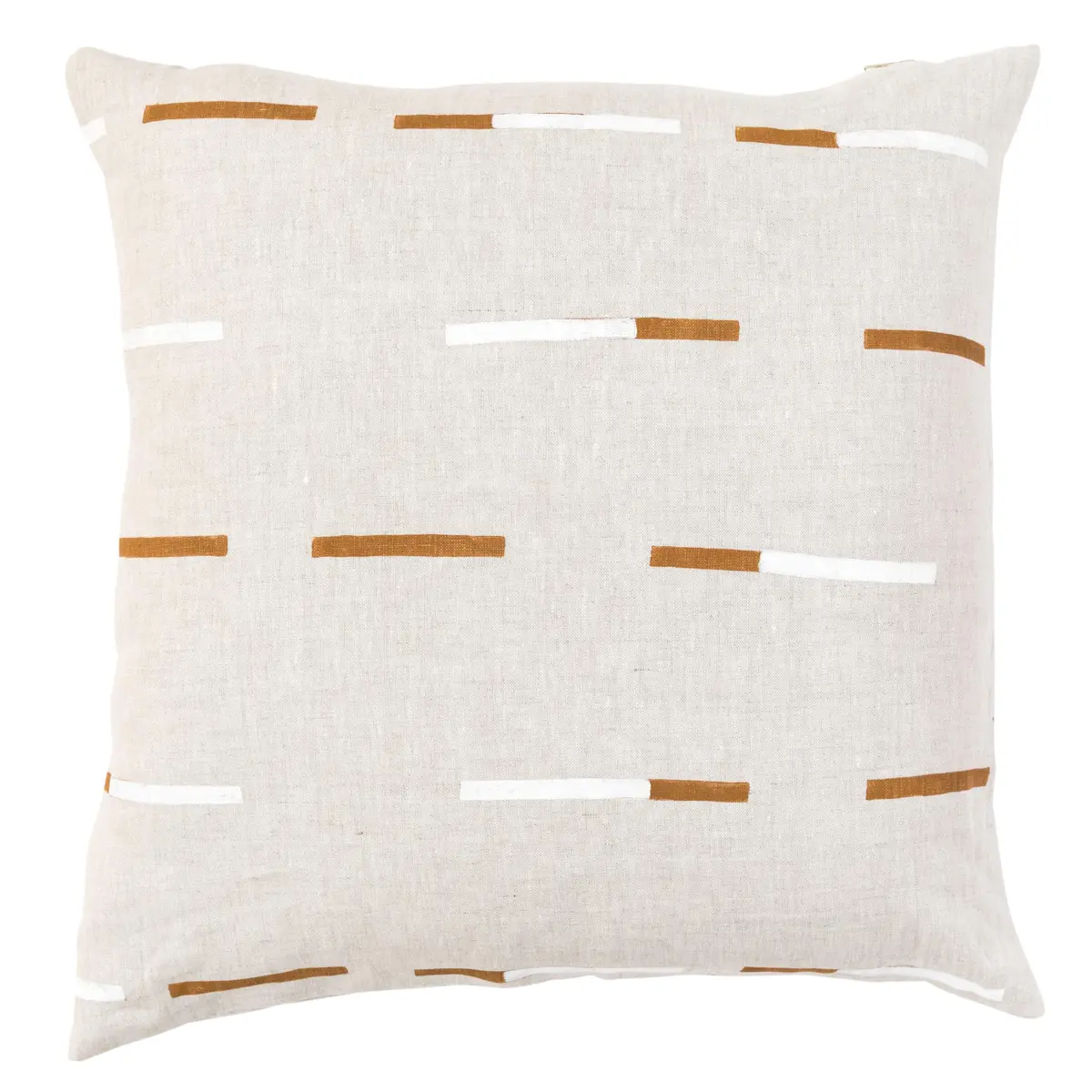 Overlapping Dashes Pillow_ BROWN & WHITE