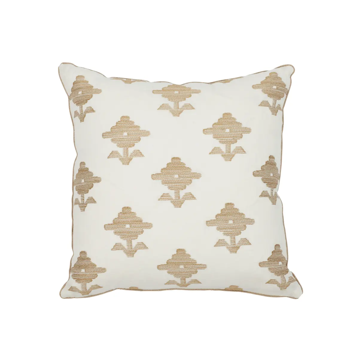 Rubia Embroidery Pillow_ IVORY