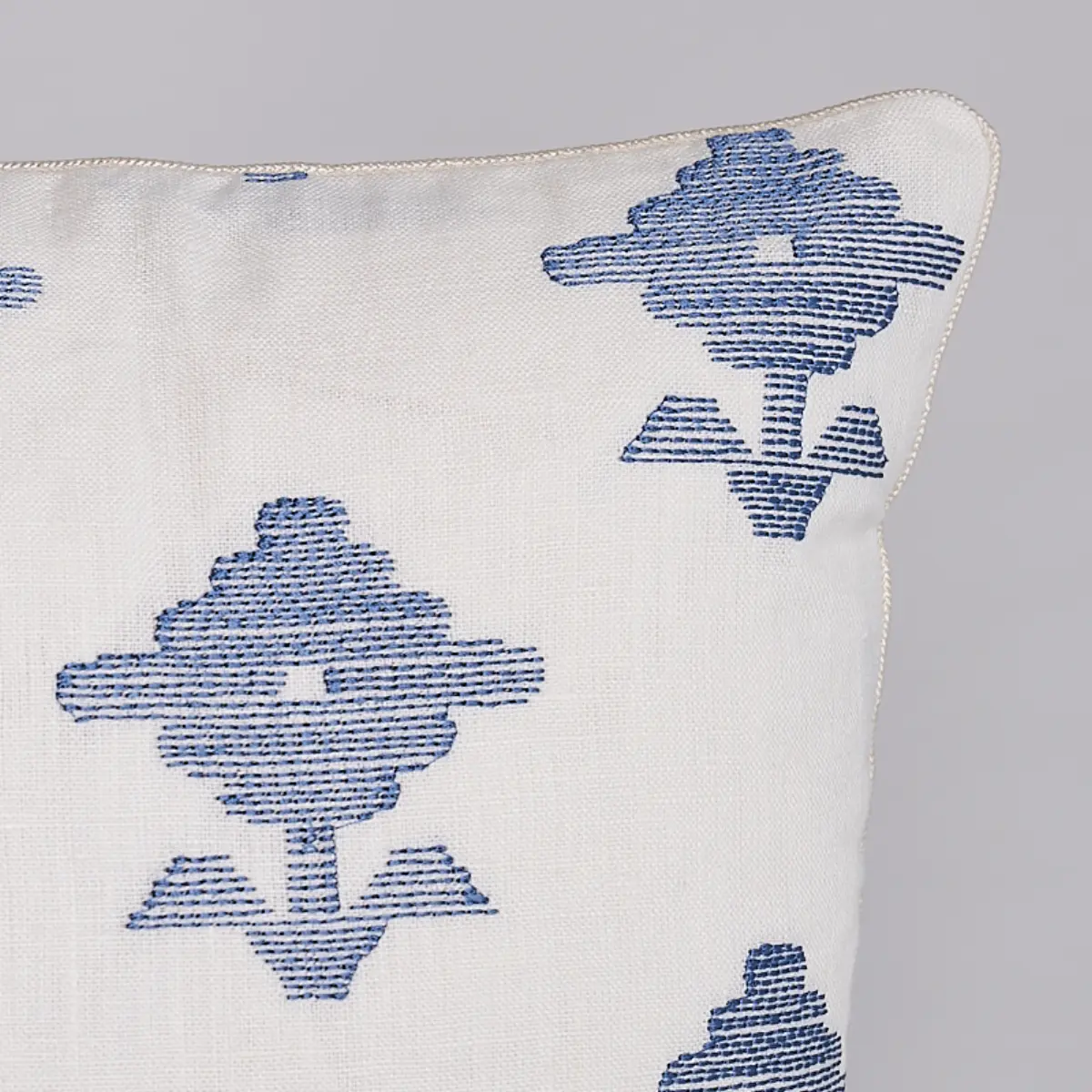 Rubia Embroidery Pillow_ BLUE