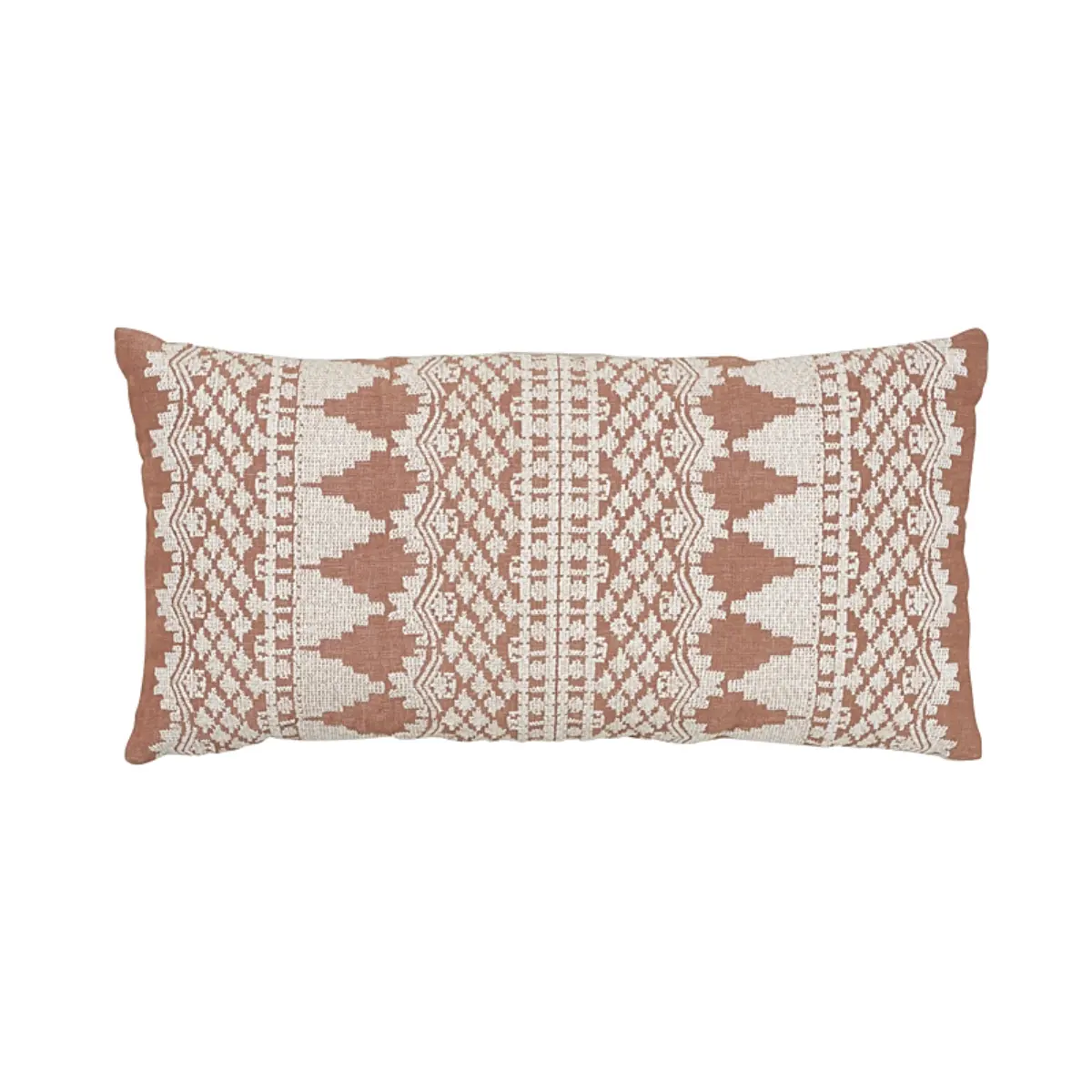 Wentworth Embroidery Pillow_ RUST