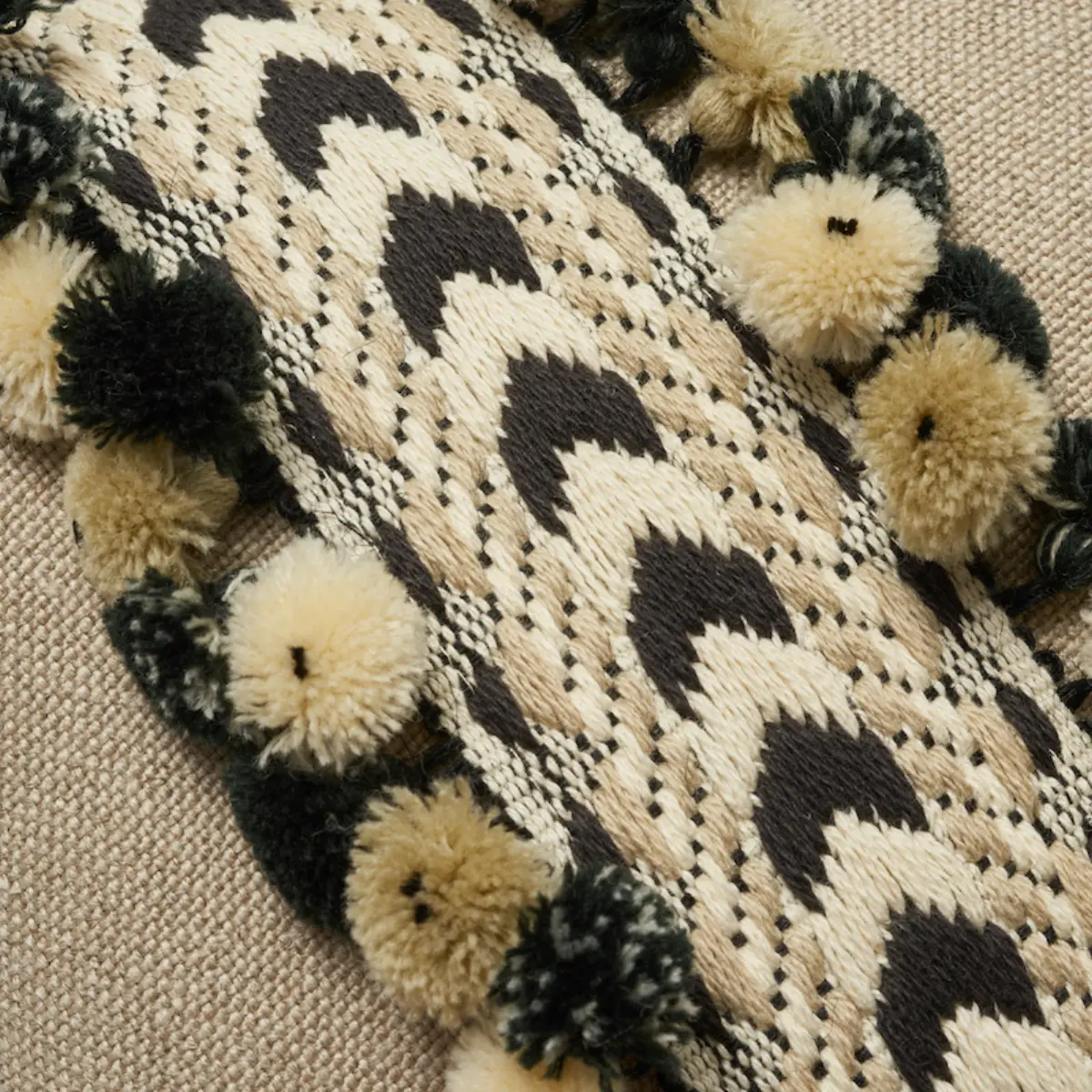 Maracana Pom Pillow_ FLAX