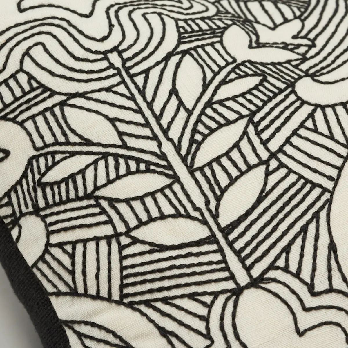 Hendrix Embroidery Pillow_ BLACK