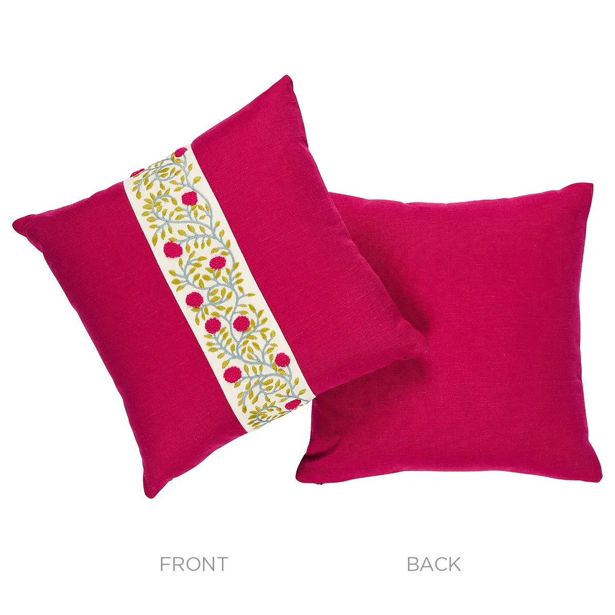 Ashoka Pillow_ MAGENTA & LEAF