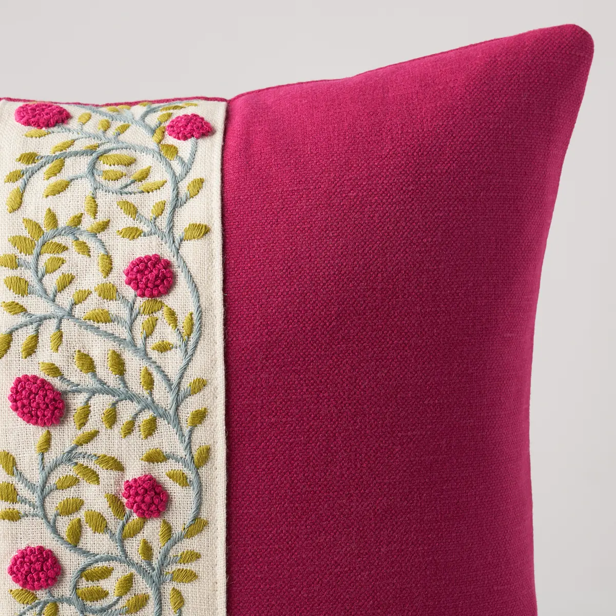 Ashoka Pillow_ MAGENTA & LEAF