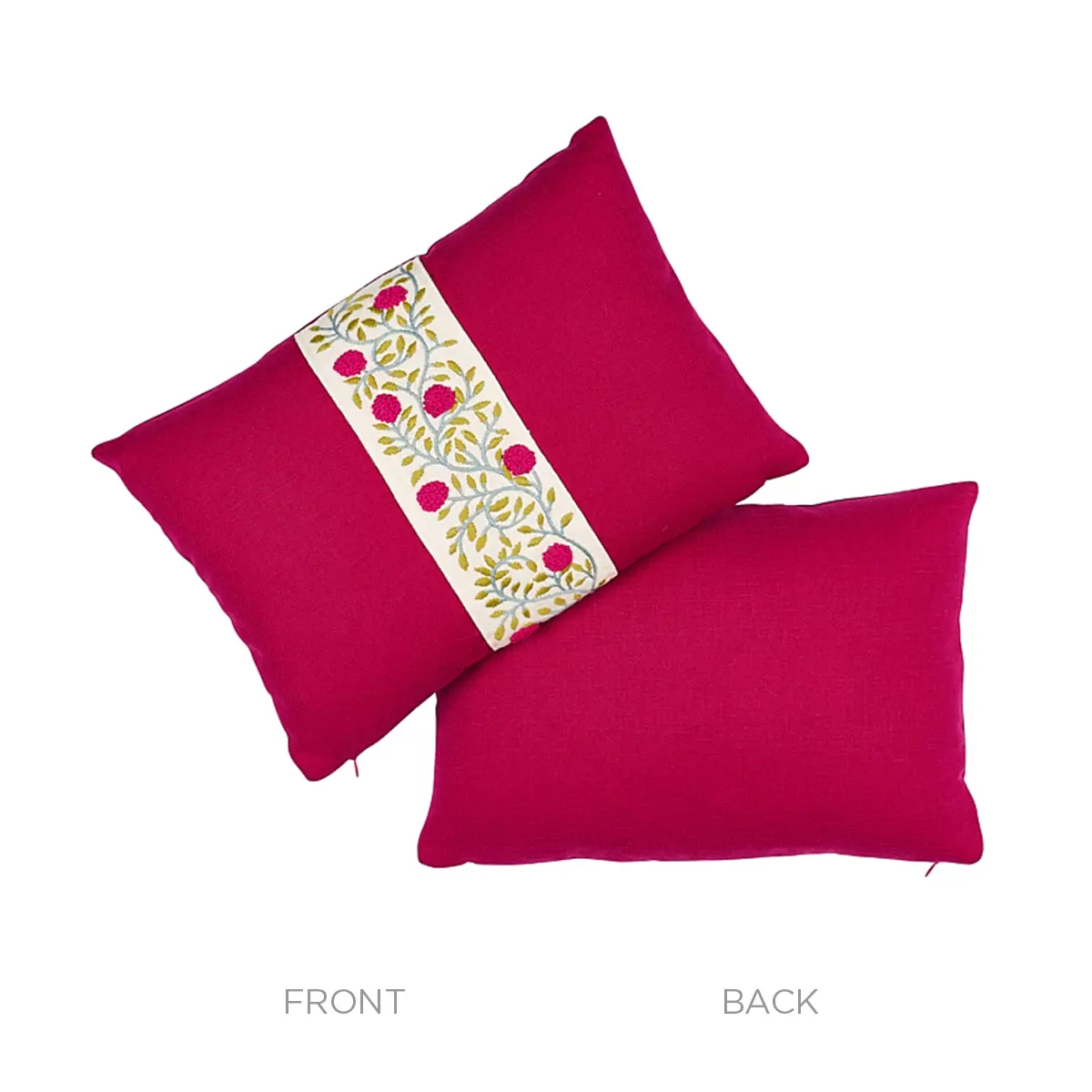 Ashoka Pillow_ MAGENTA & LEAF