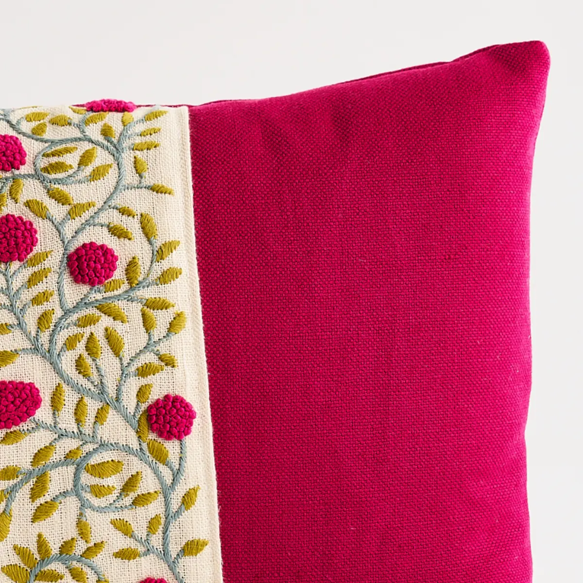 Ashoka Pillow_ MAGENTA & LEAF
