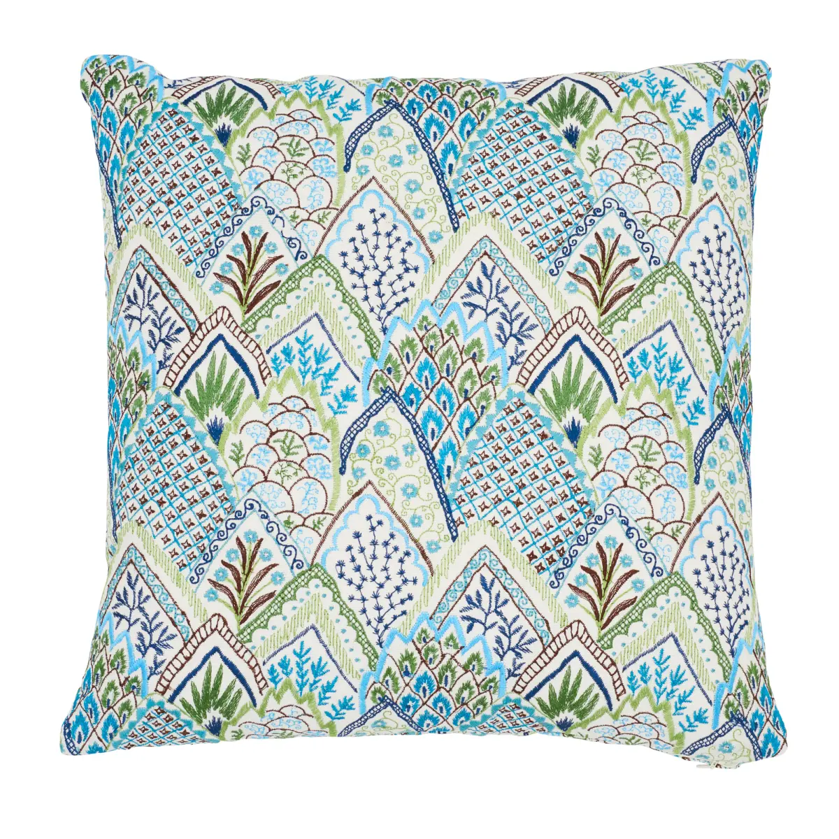 Albizia Embroidery Pillow_ BLUE & GREEN