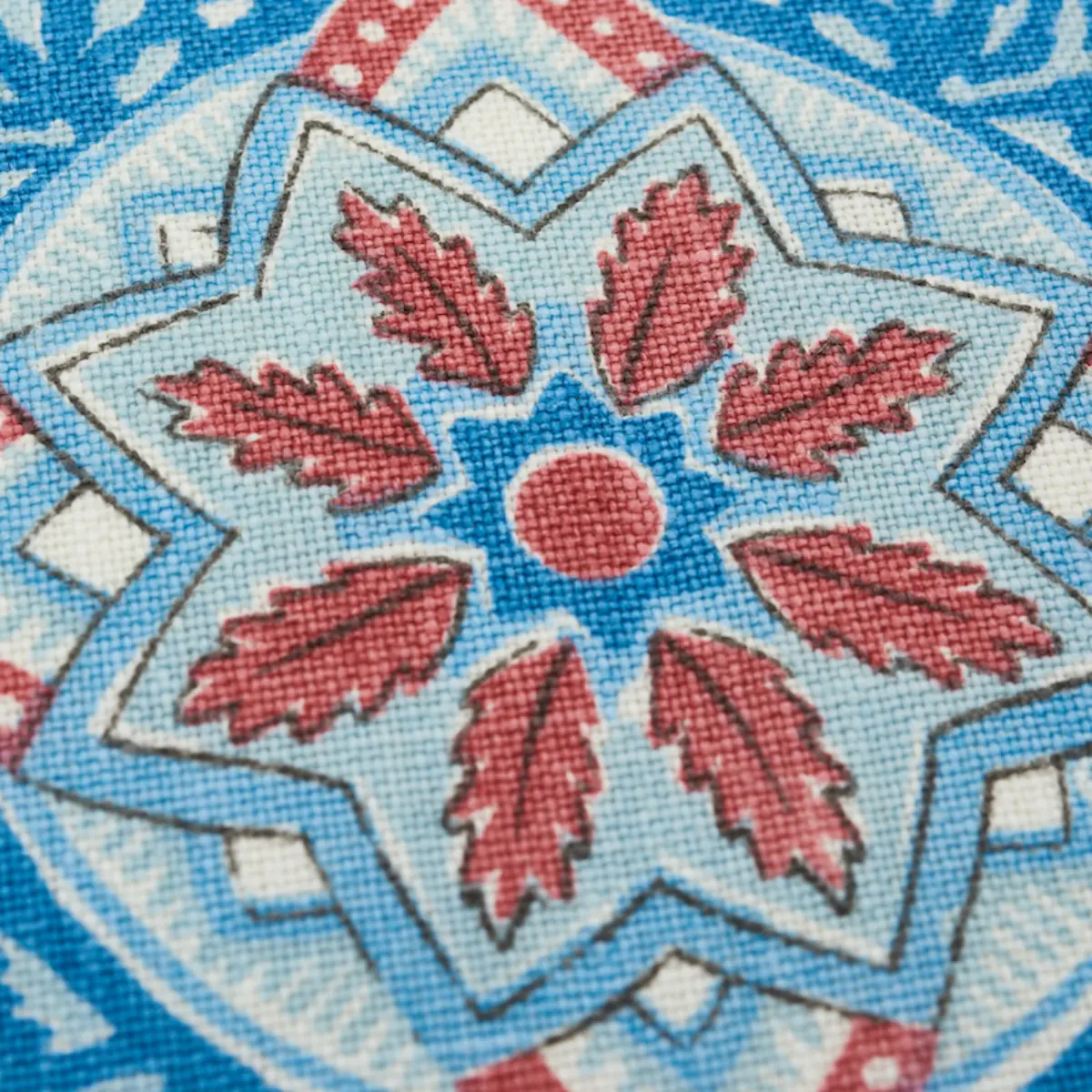 Montecito Medallion Pillow_ RED & BLUE