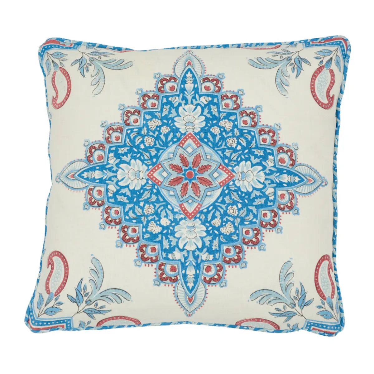 Montecito Medallion Pillow_ RED & BLUE