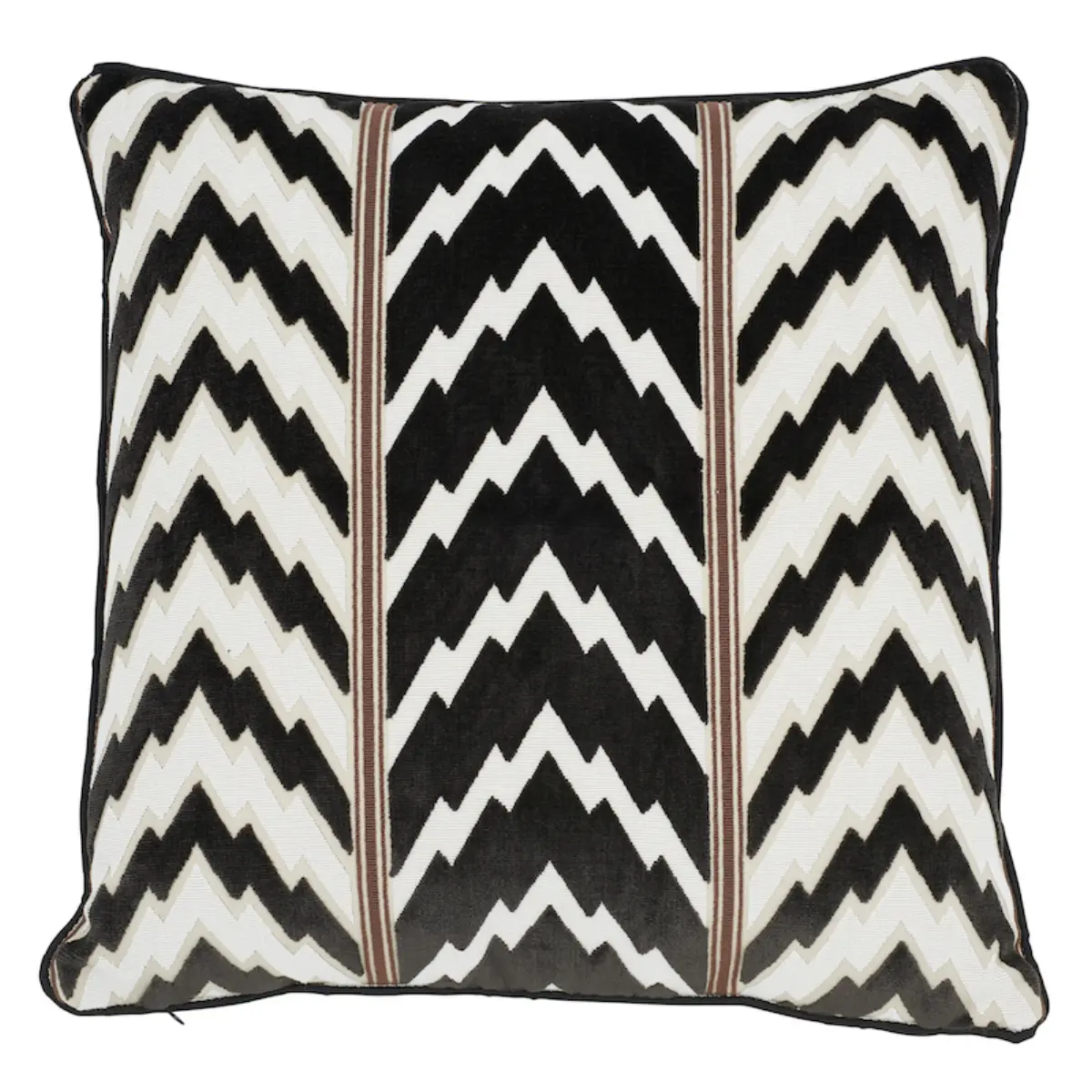 Florentine Velvet Pillow_ BLACK & WHITE
