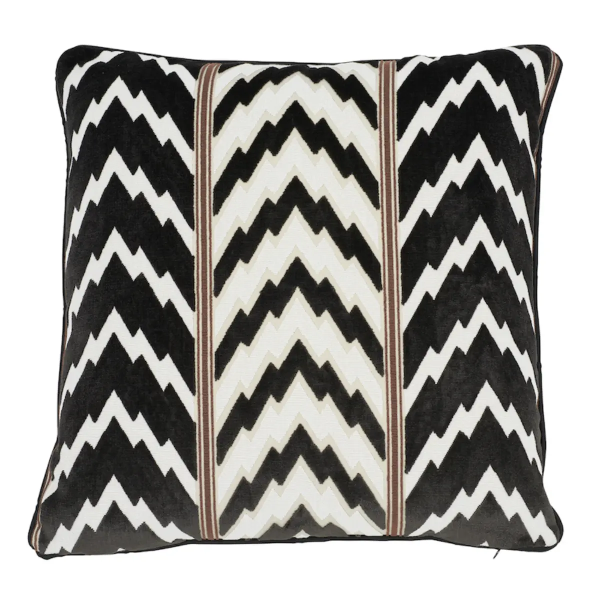Florentine Velvet Pillow_ BLACK & WHITE