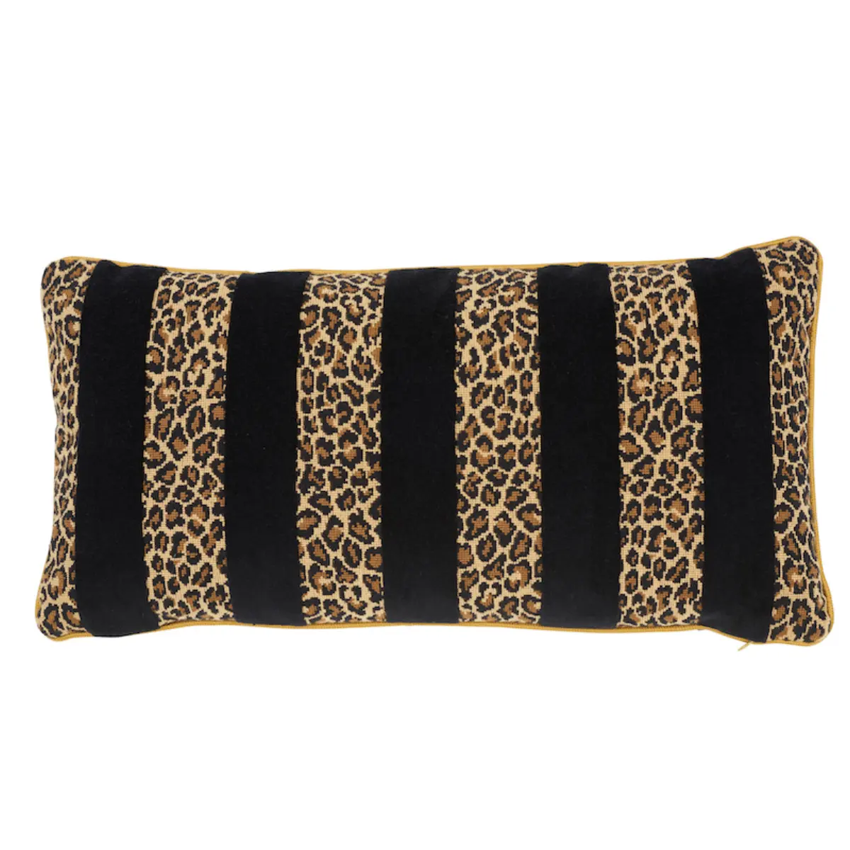 Guepard Stripe Velvet Pillow_ BLACK