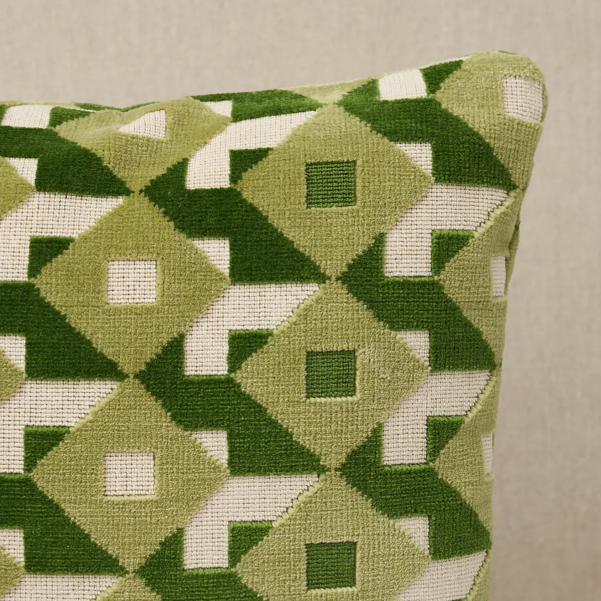 Dazzle Ship Velvet Pillow_ VERDANT