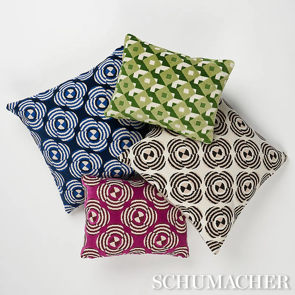 Dazzle Ship Velvet Pillow_ VERDANT