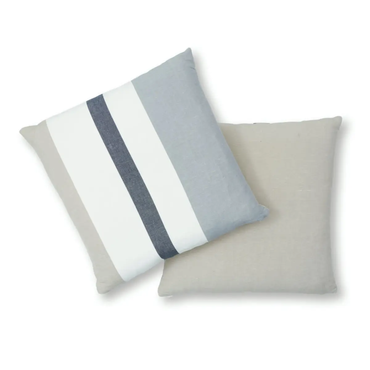 Lolland Linen Stripe Pillow_ GREY SAND