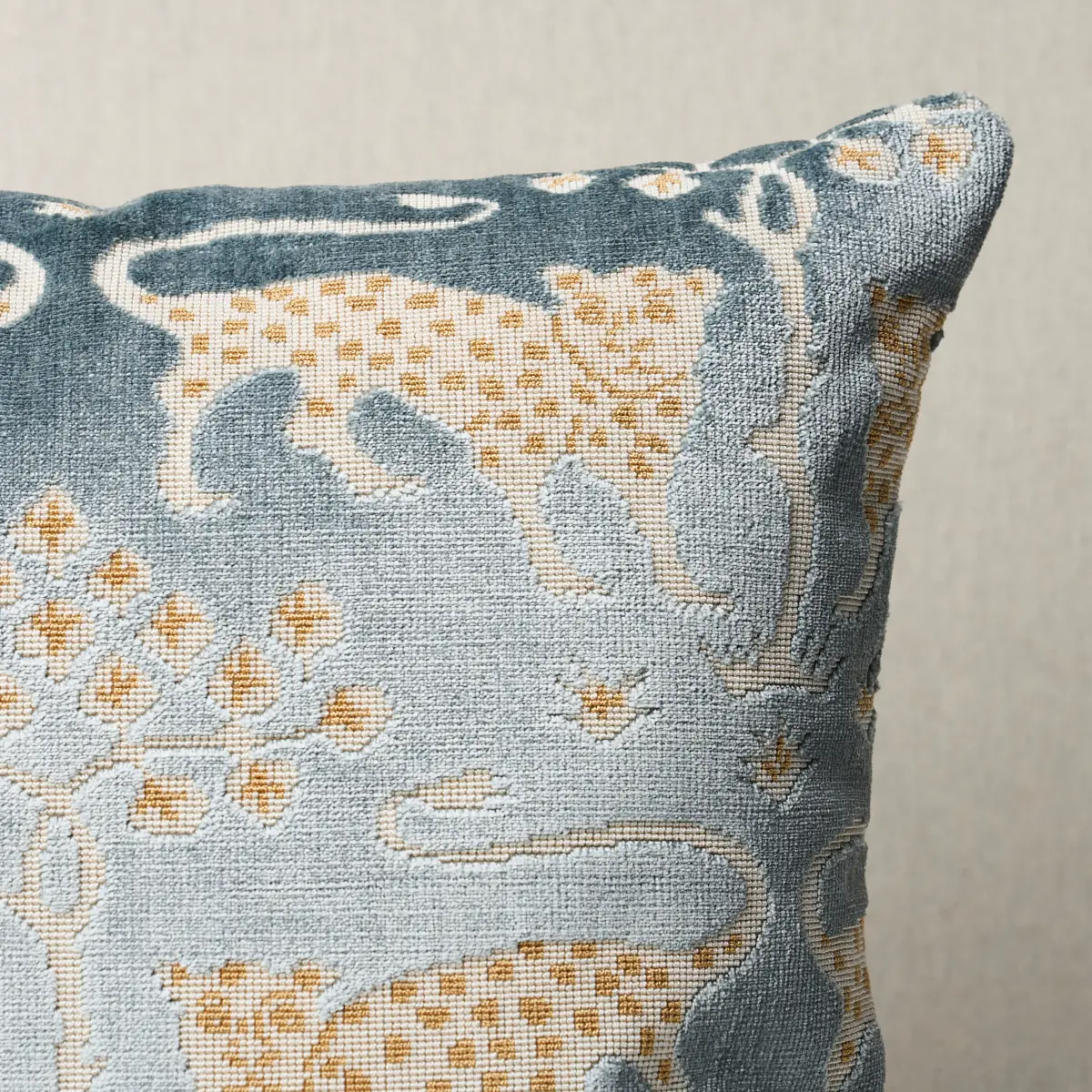 Woodland Leopard Velvet Pillow_ MINERAL