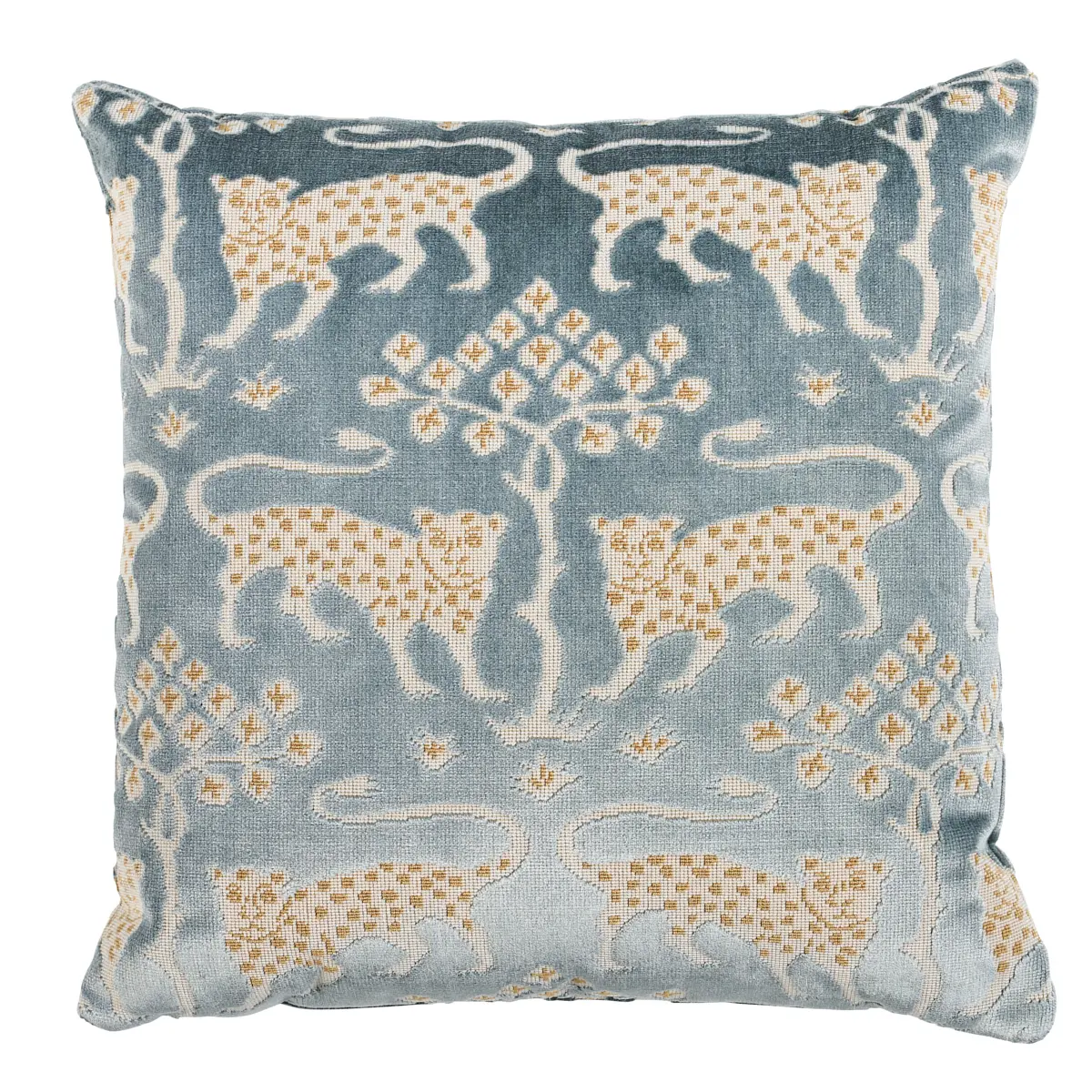 Woodland Leopard Velvet Pillow_ MINERAL