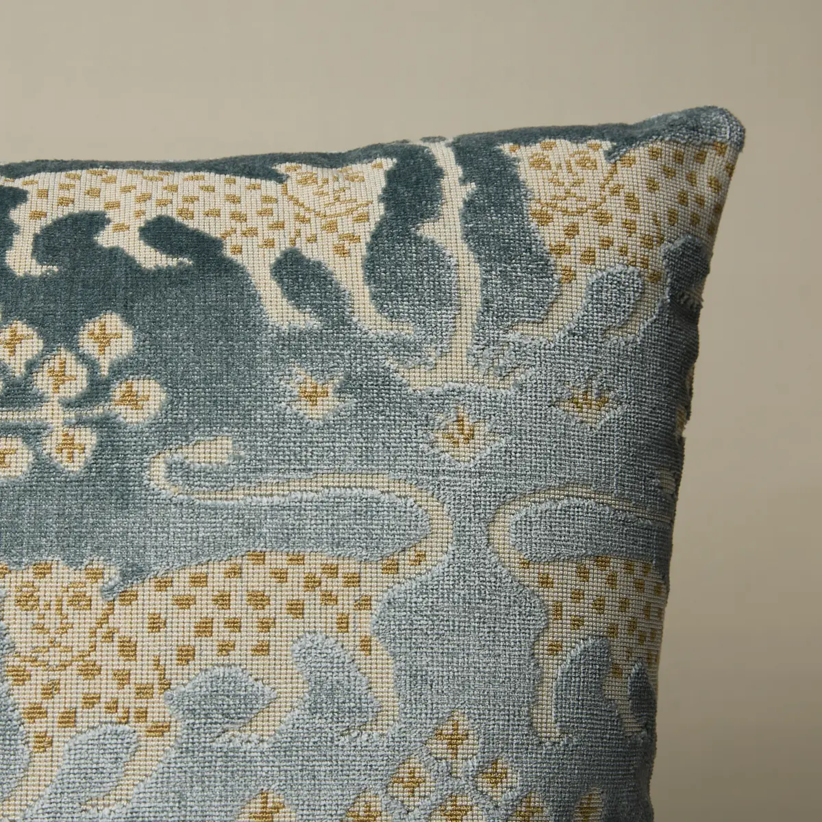 Woodland Leopard Velvet Pillow_ MINERAL
