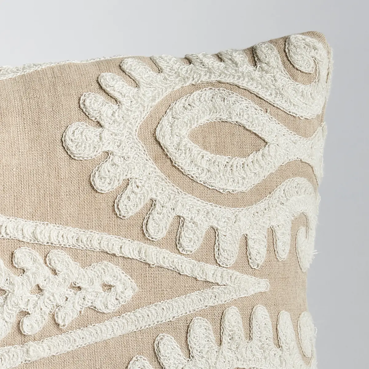 Seema Embroidery Pillow_ NATURAL
