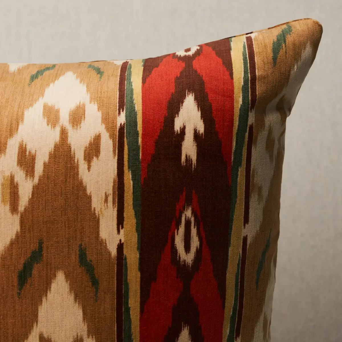 Samar Ikat Velvet Pillow_ GOLD