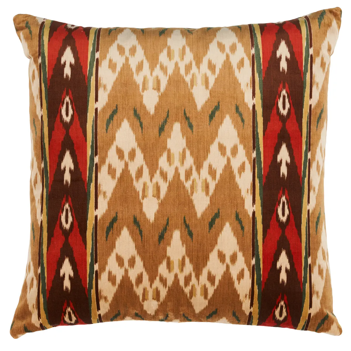 Samar Ikat Velvet Pillow_ GOLD