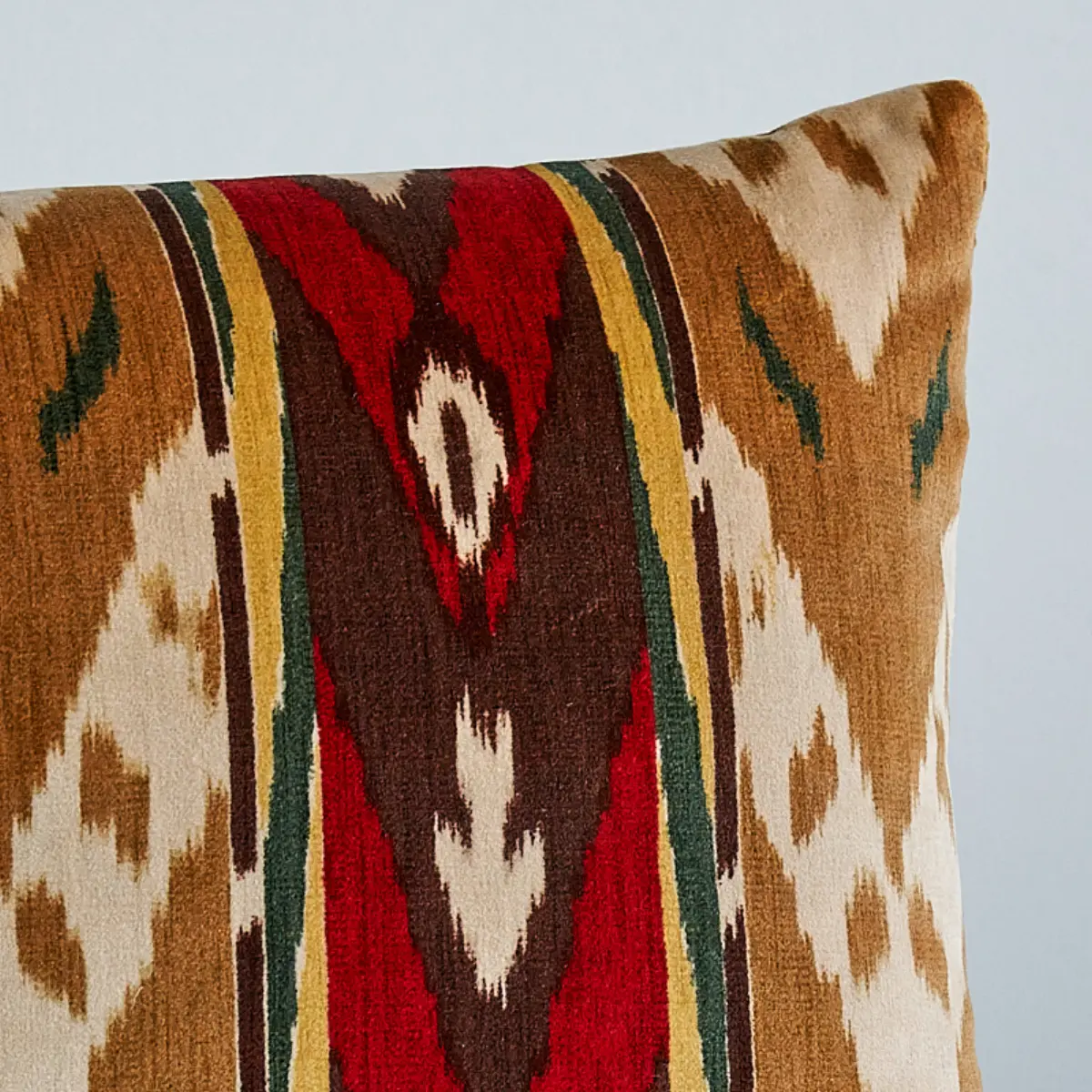 Samar Ikat Velvet Pillow_ GOLD