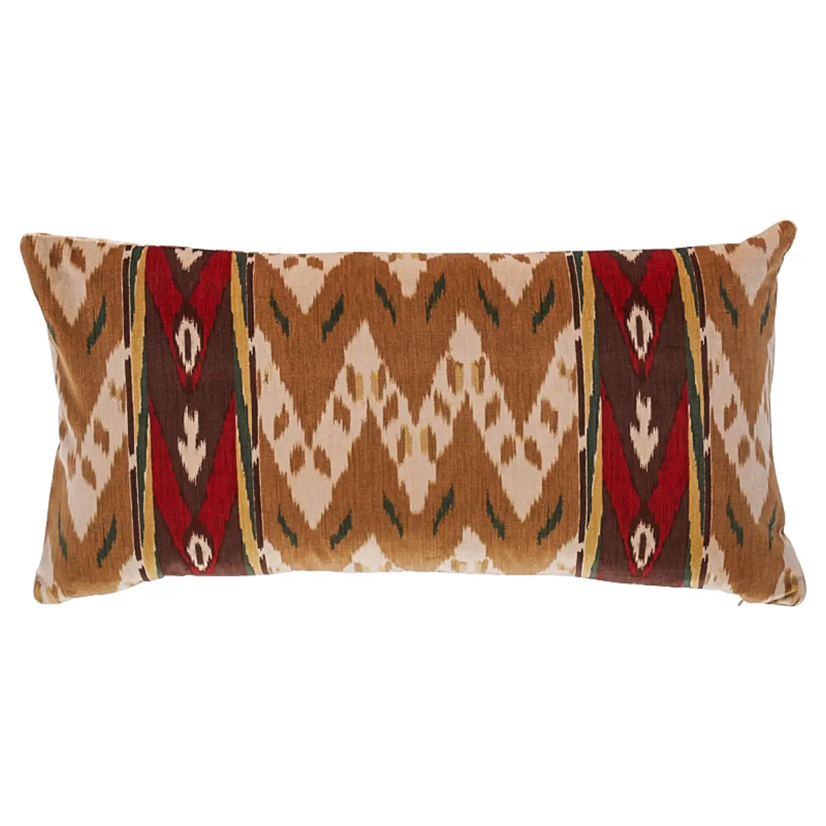 Samar Ikat Velvet Pillow_ GOLD