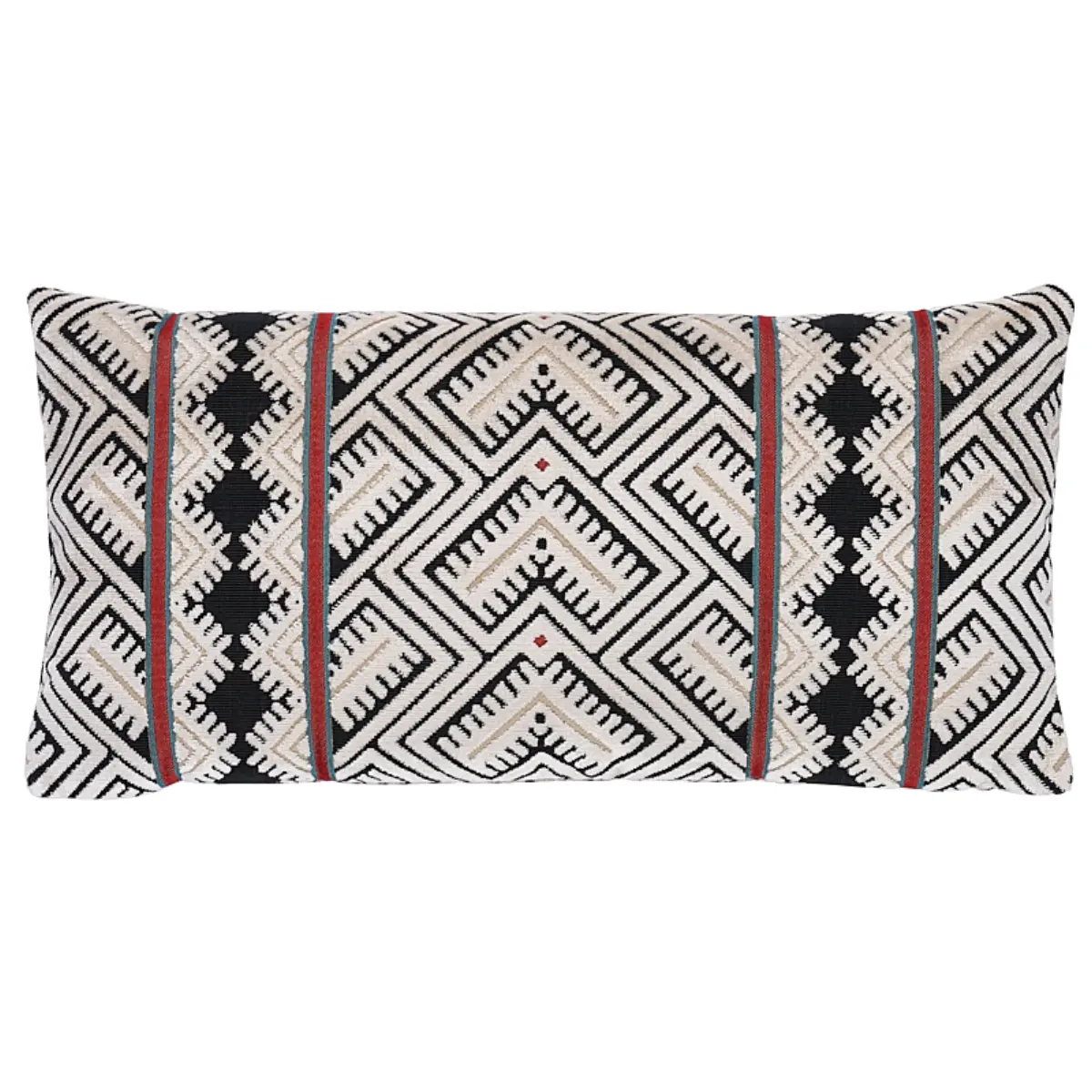 Parvin Velvet Pillow_ BLACK & IVORY