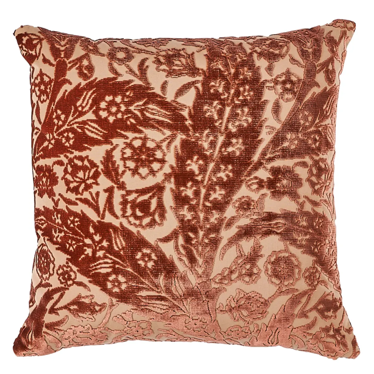 Saz Paisley Velvet Pillow_ TERRACOTTA