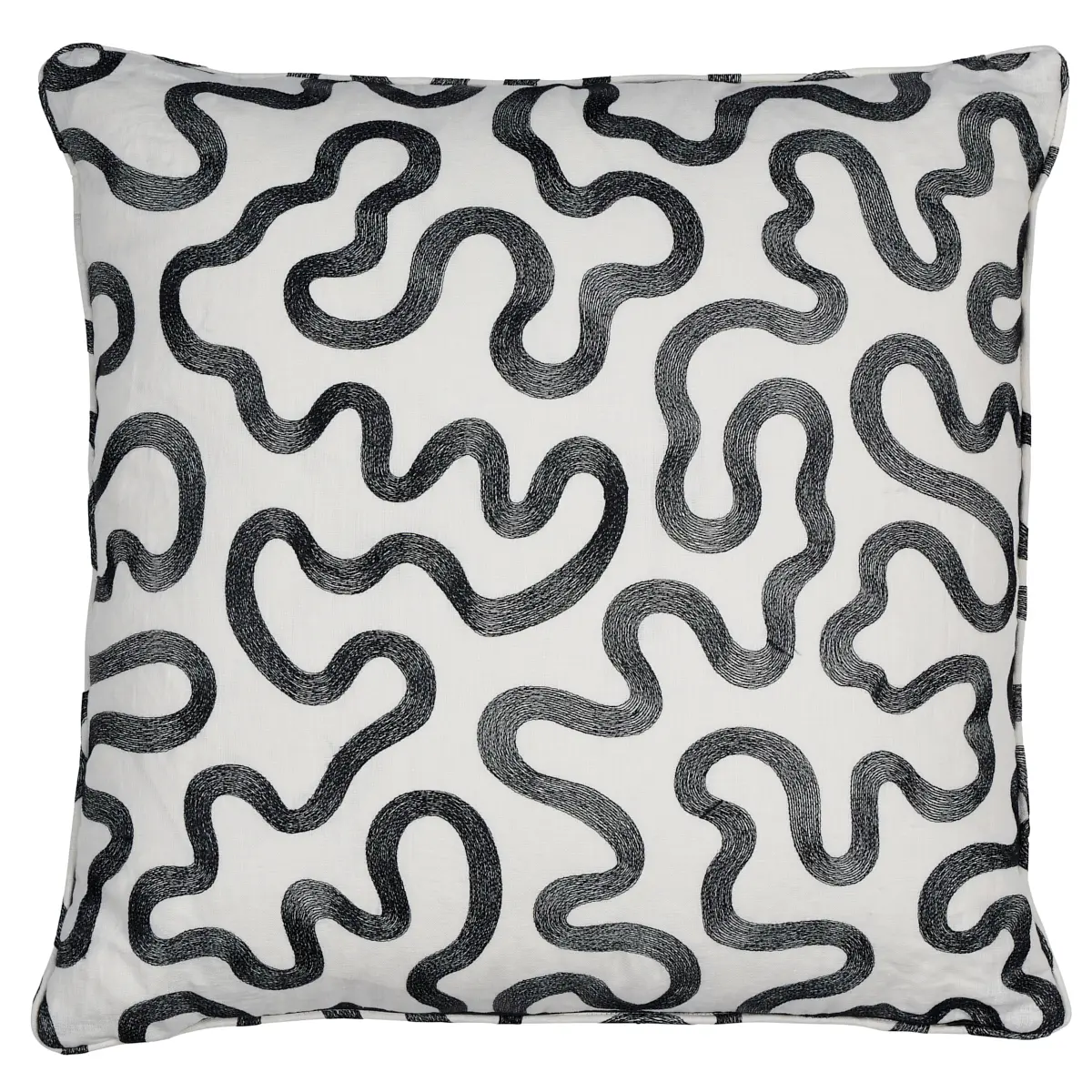 Riley Pillow_ BLACK ON IVORY