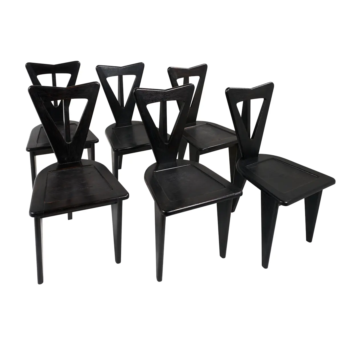 Guillerme et Chambron Chairs, Rare_ EBONIZED