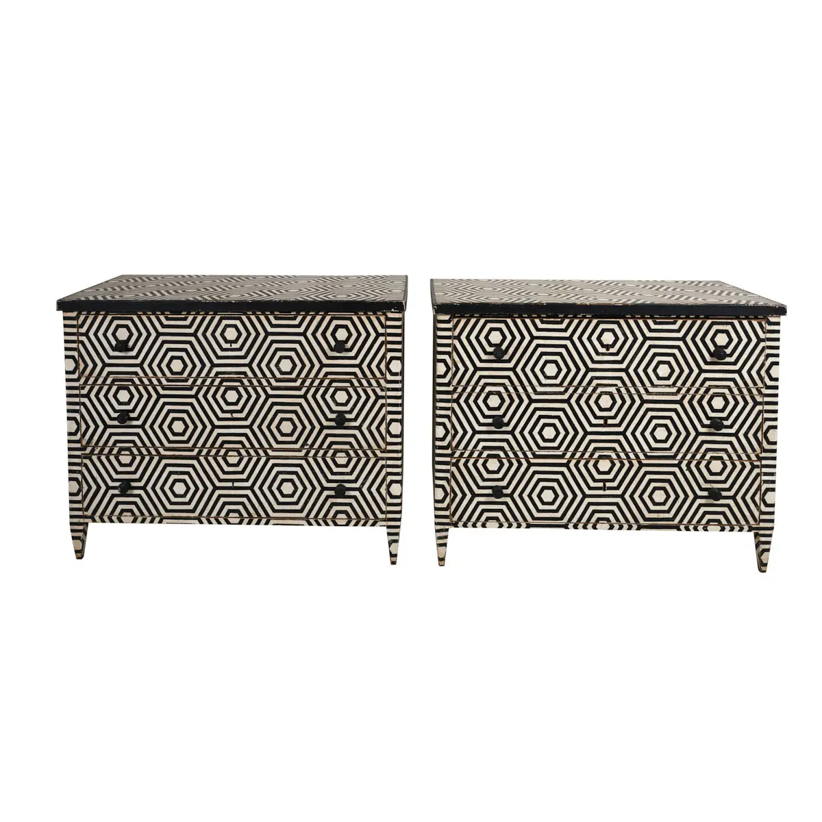 Pair of Black and White Dressers_ BLACK & WHITE