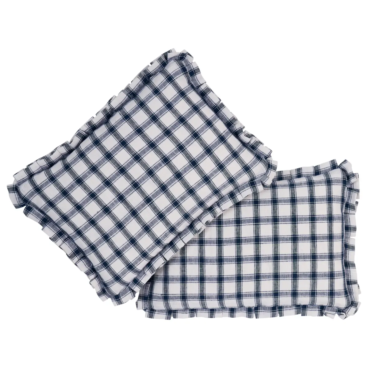 Crawford Check Pillow_ INDIGO