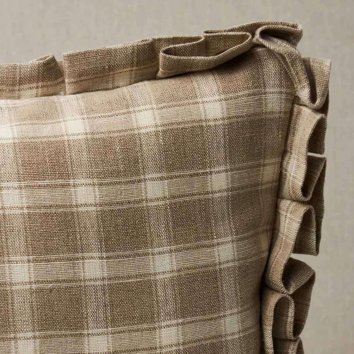 Crawford Check Pillow_ FLAX