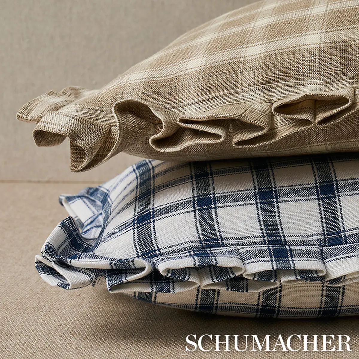 Crawford Check Pillow_ FLAX