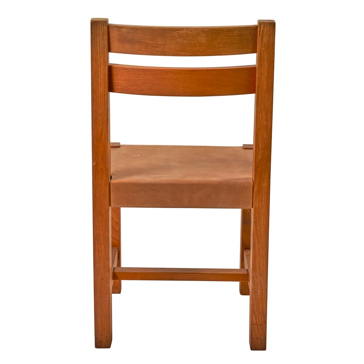 1980s Wood & Leather Chairs, Pair_ 